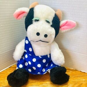 Liberty Toy 1988 Sleepy Dreamy Eyed Plush Dairy Cow 10in